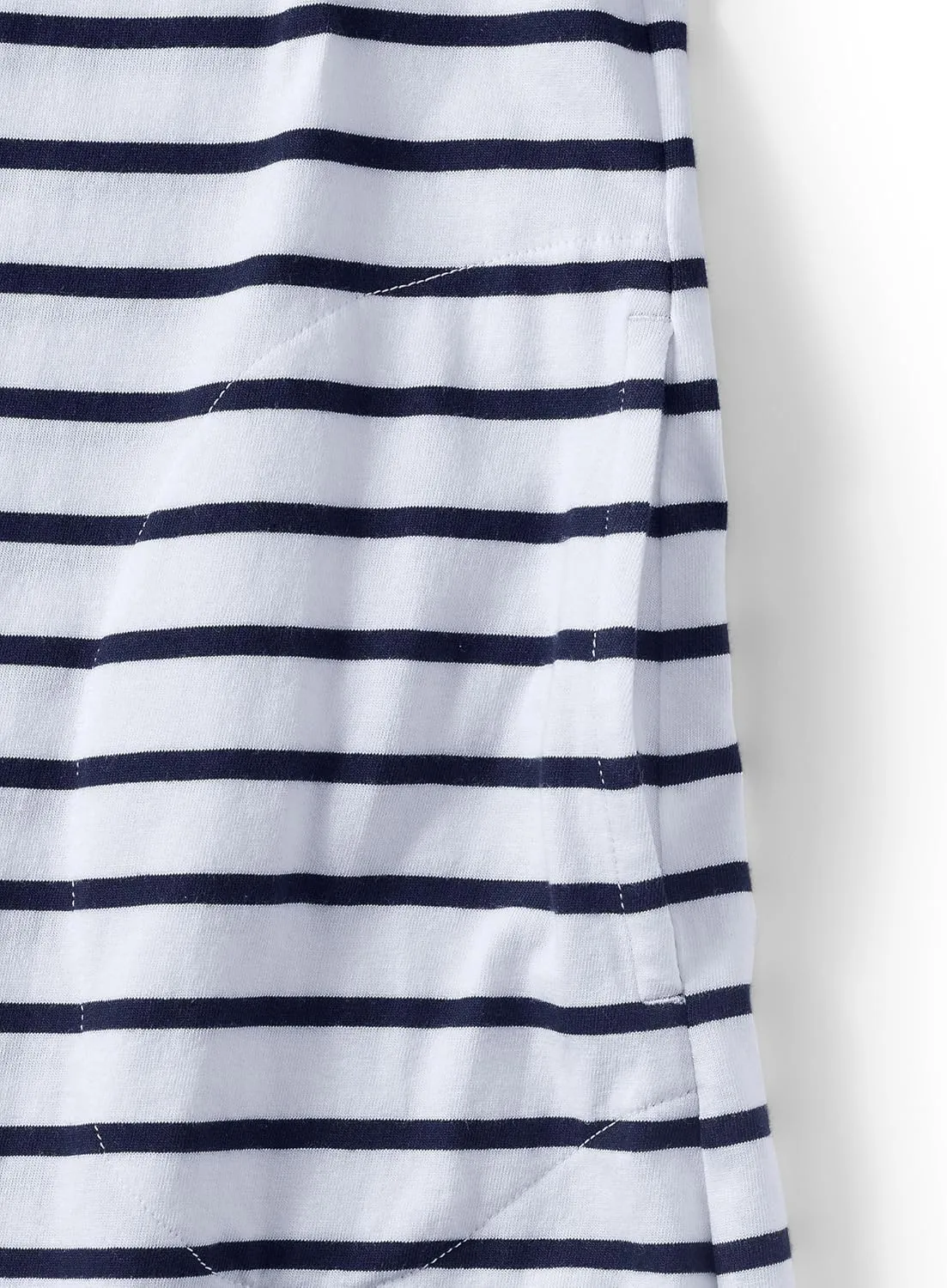 Lands' End Women's Cotton Jersey Notch Neck Dress with Soutache