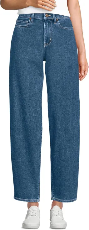 Lands' End Women's Recover High Rise Barrel Leg Ankle Jeans