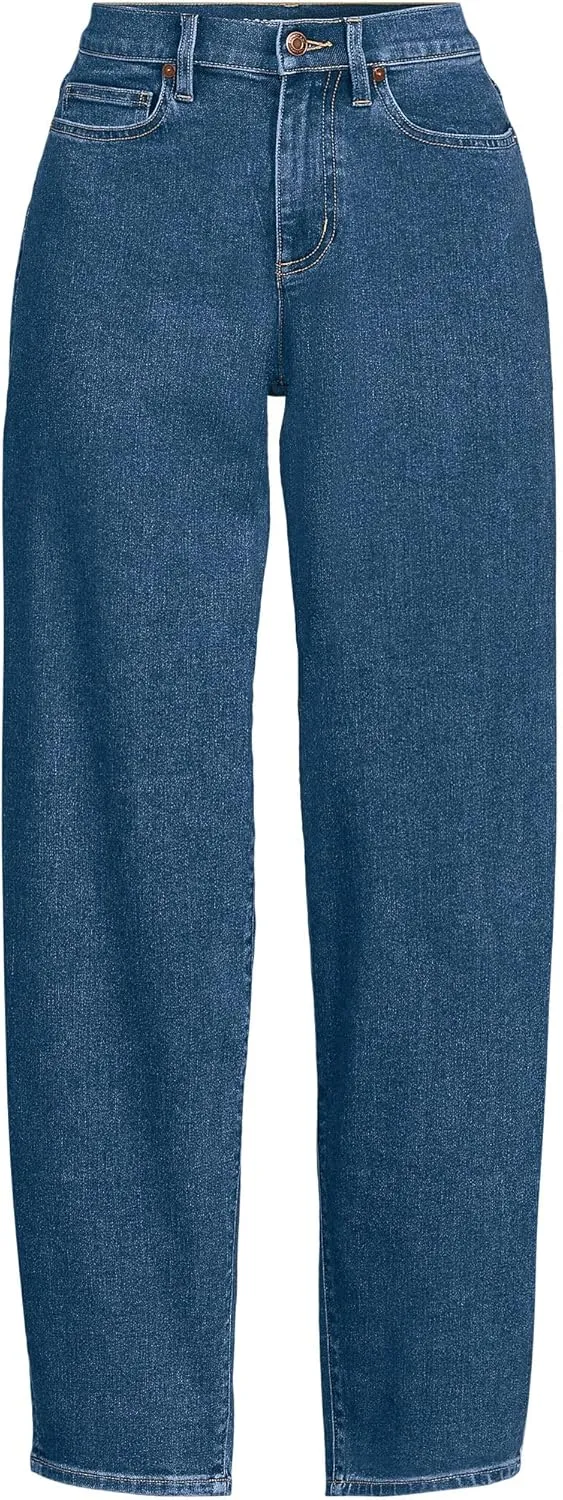 Lands' End Women's Recover High Rise Barrel Leg Ankle Jeans