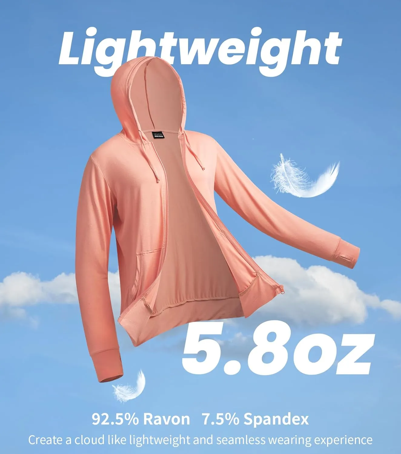 LETAOTAO Womens' Lightweight Zip Up Hoodies Stretch Thin Summer Jackets For Women