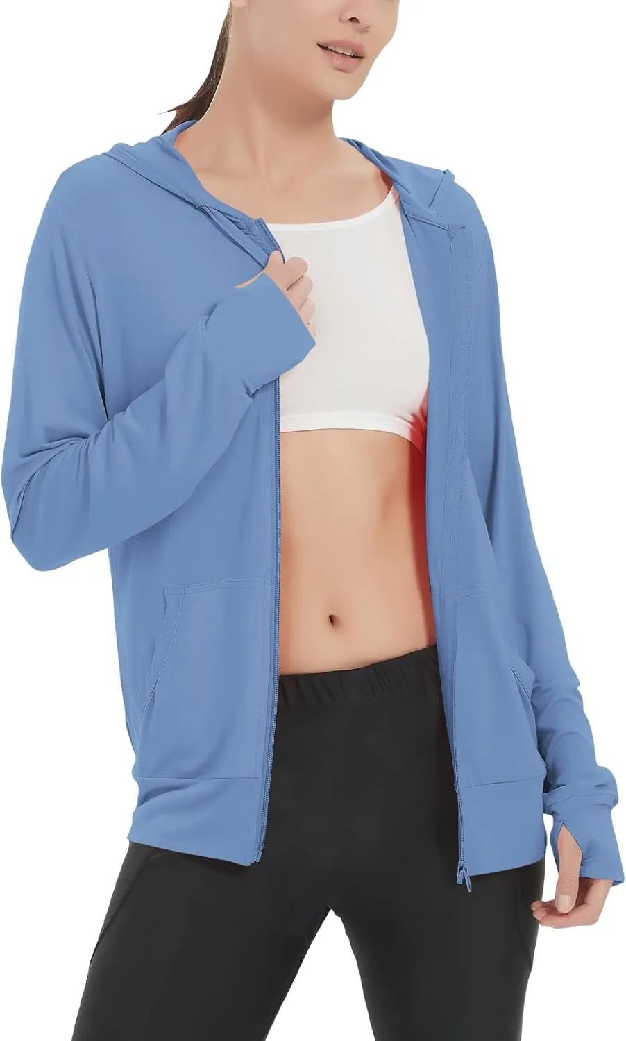 LETAOTAO Womens' Lightweight Zip Up Hoodies Stretch Thin Summer Jackets For Women