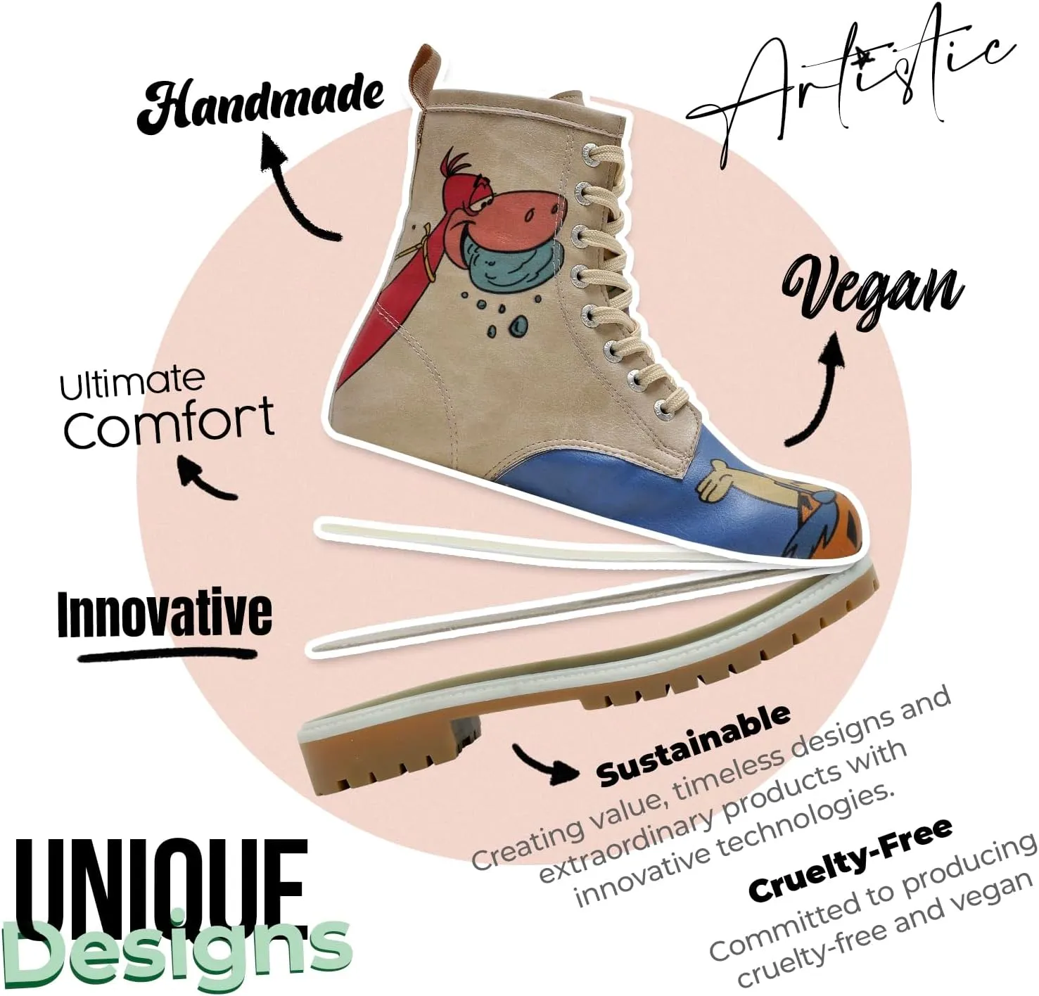 Long Boots for Women  Vegan Leather and Unique Design Womens Winter Boots, Comfortable and Stylish Womens Boots