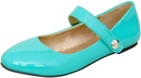 LUXMAX Womens Ballet Flats with Strap Mary Janes Low Heel Uniform Shoes