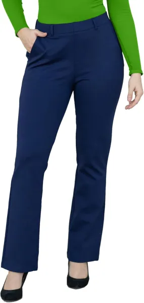 Marycrafts Women's Pull On Stretch Yoga Straight Dress Work Pants 29" /31"/33"