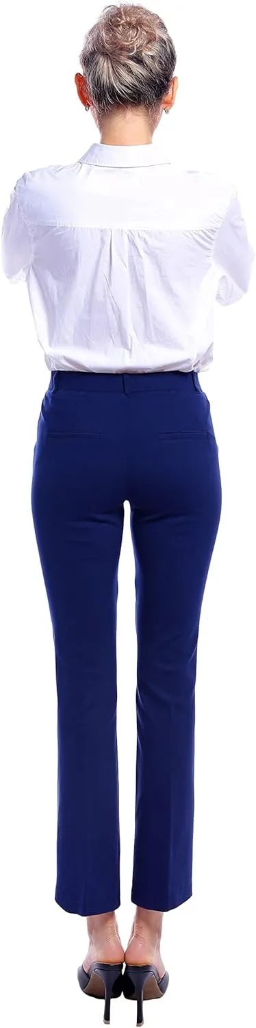 Marycrafts Women's Pull On Stretch Yoga Straight Dress Work Pants 29" /31"/33"