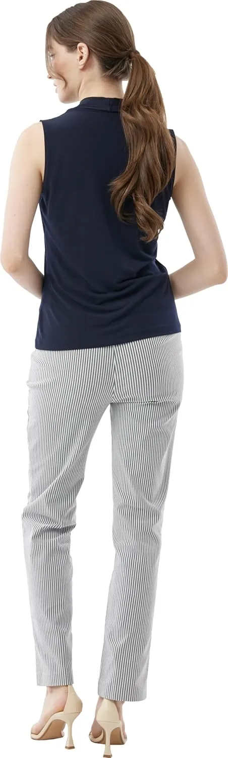 May You Be Womens Super Stretch Straight Fit Comfy Pull-On Business Casual Pants