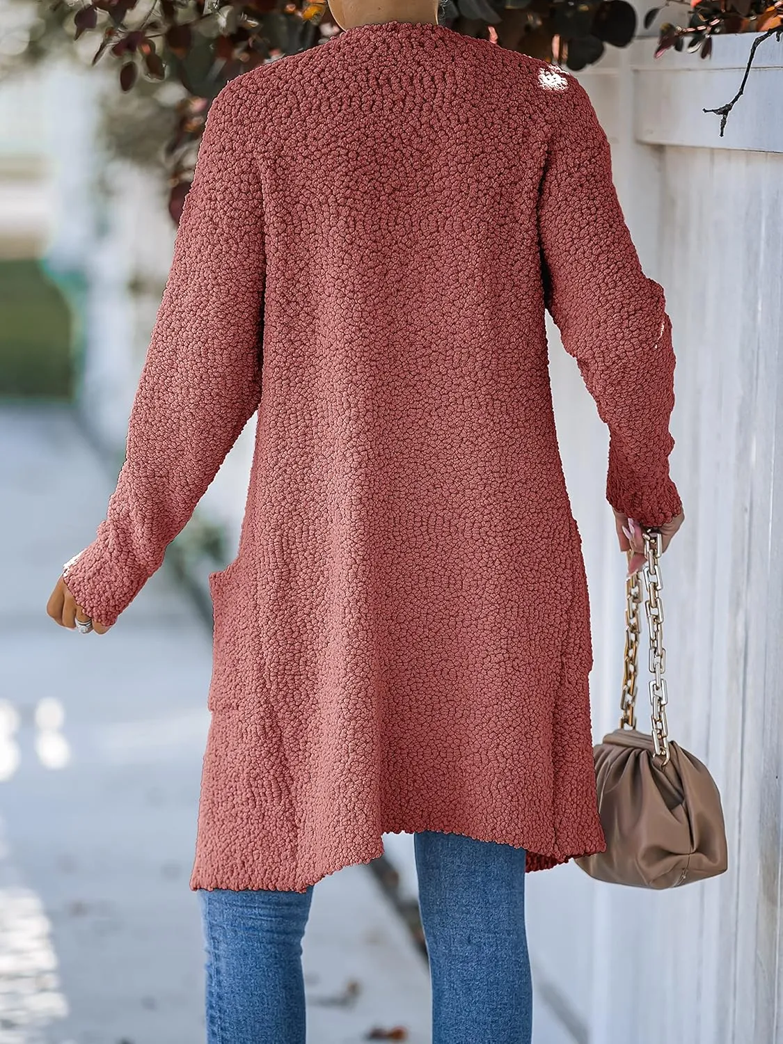 MEROKEETY Women's Long Sleeve Soft Chunky Knit Sweater Open Front Cardigans Outwear Coat