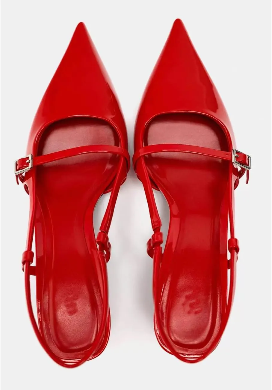 MRKEWUNEY Fashion Womens Slingback Kitten Heels