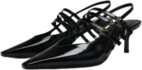MRKEWUNEY Fashion Womens Slingback Kitten Heels