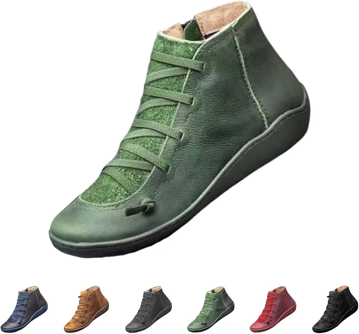 Nine Womens Boots No Heel 2024 New Arch Support Boots Fashion Side Zipper Vintage Retro Thin Womens Socks for Boots
