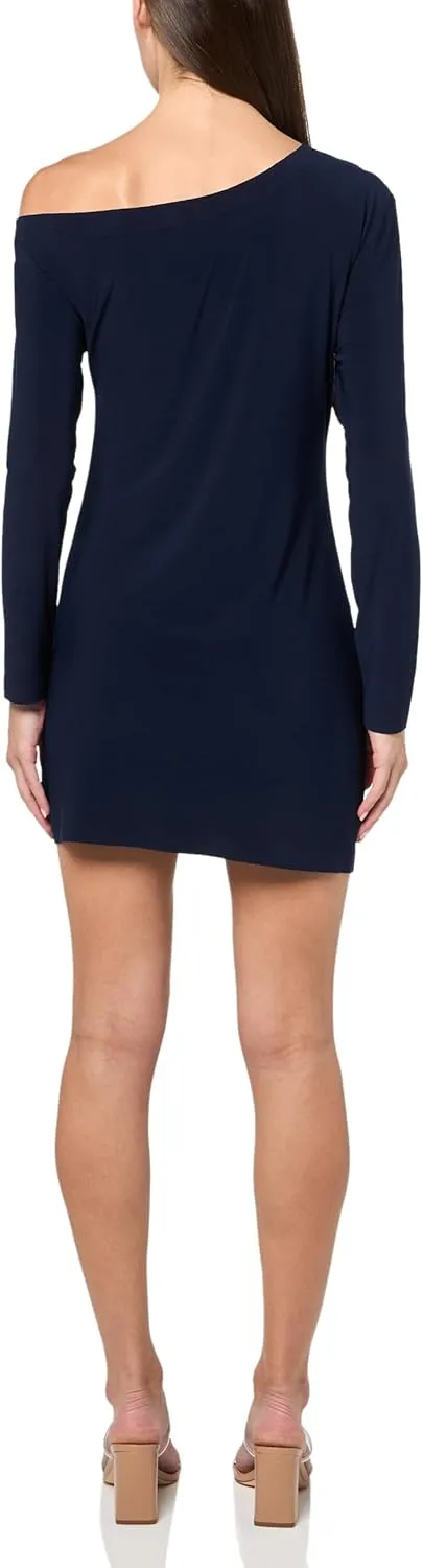 Norma Kamali Women's Long Sleeve Drop Shoulder Mini Dress