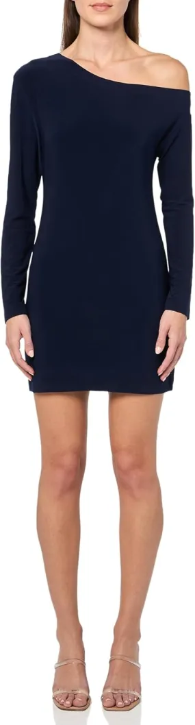 Norma Kamali Women's Long Sleeve Drop Shoulder Mini Dress