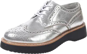 Oxford Shoes for Women Round Toe Wingtips Brogues Lace up Platform Loafers Business Casual Office Dress Shoes, US Size 5-11