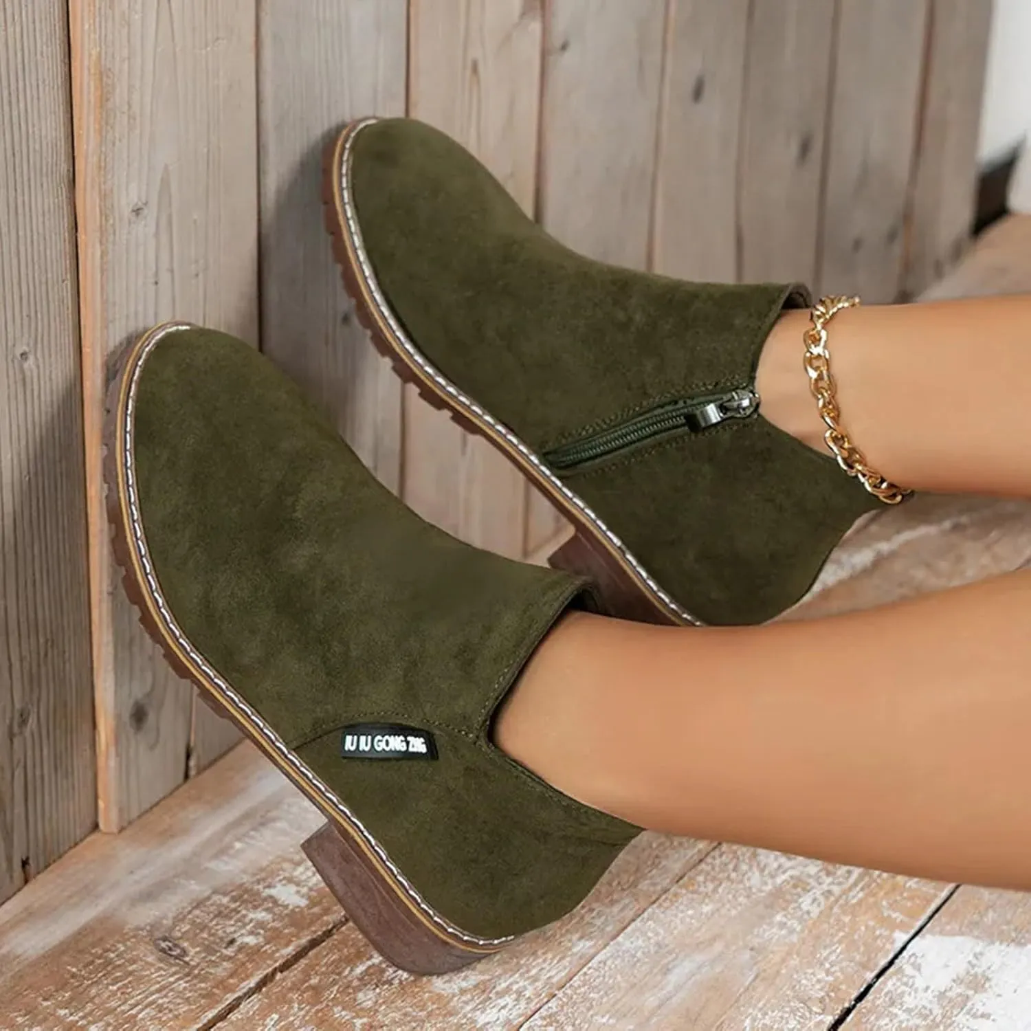 peqiut Womens Cowboy Boots Square Toe Thick Heel Wide Calf Cowboy Boots Women Suede Warm Furry Snow Womens Boots