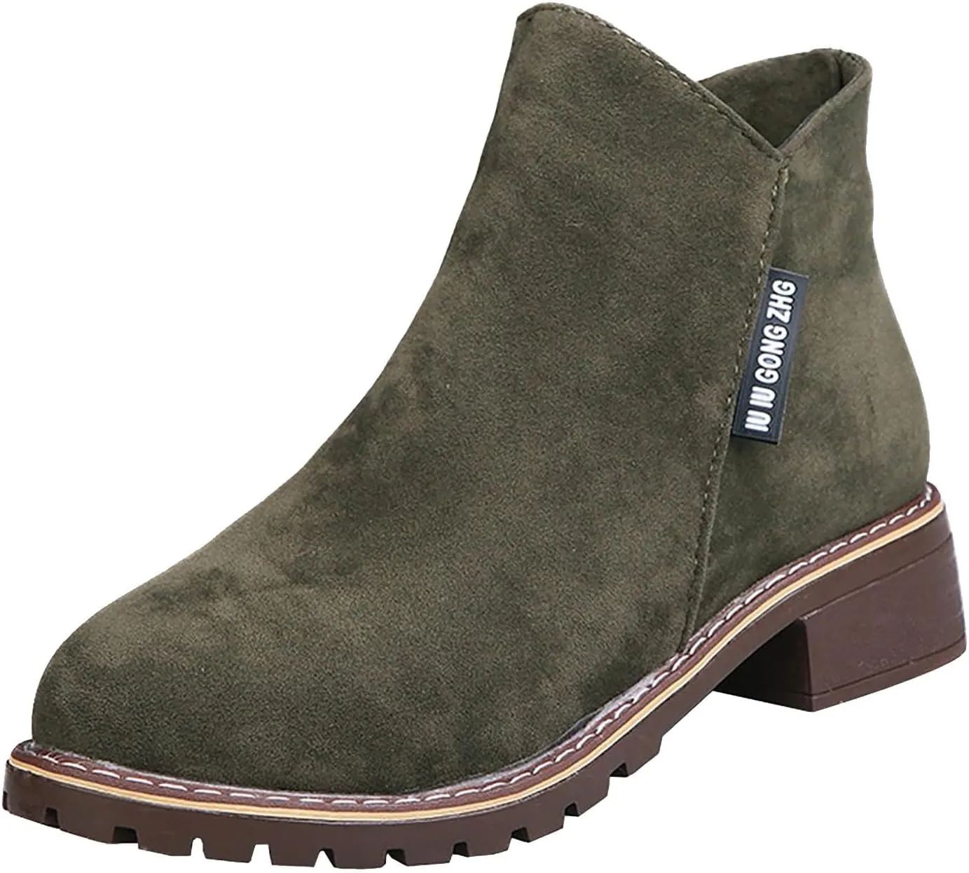 peqiut Womens Cowboy Boots Square Toe Thick Heel Wide Calf Cowboy Boots Women Suede Warm Furry Snow Womens Boots