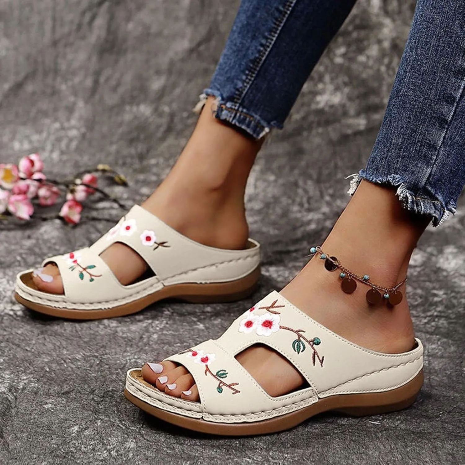 Platform Sandals Espadrille Womens Wedge Sandals Summer Platform Comfortable Low Wedges Womens Sandal