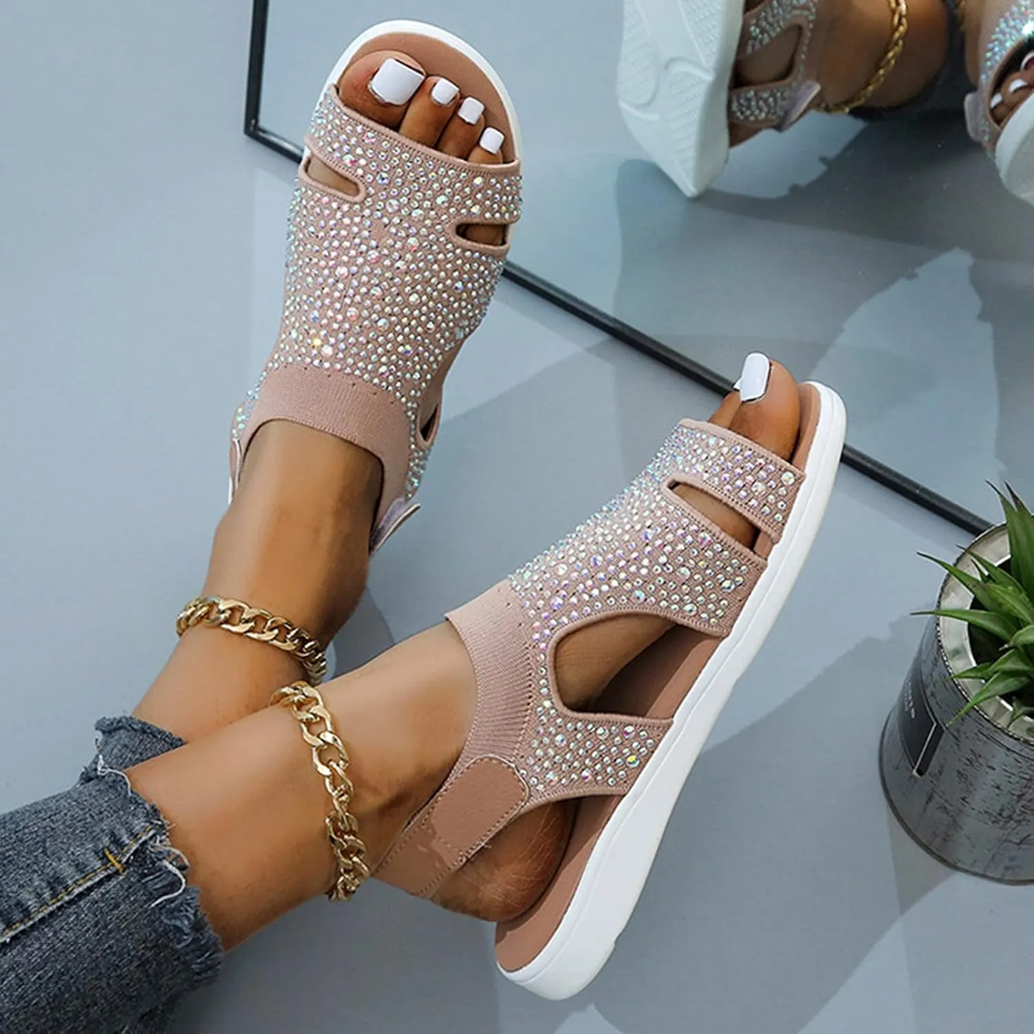Platform Sandals Womens Sandals Women's Slides Feet Wide Outdoor Camping Walking Slip on