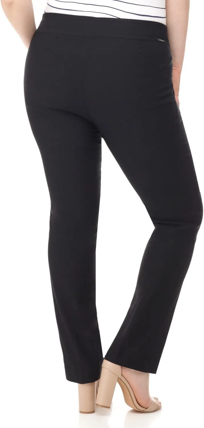 Rekucci Curvy Woman Plus Size Modern Straight Leg Pant w/Tummy Control