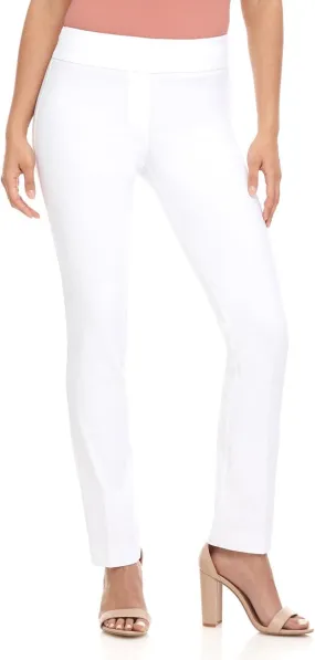Rekucci Women's Ease Into Comfort Stretchy Straight Leg Office Pant with Tummy Control