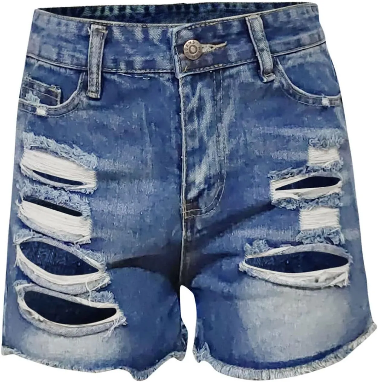 Rvidbe Womens Shorts Jean Womens Ripped Denim Shorts Mid Rise Distressed Jean Shorts Casual Summer Stretchy Ripped Shorts