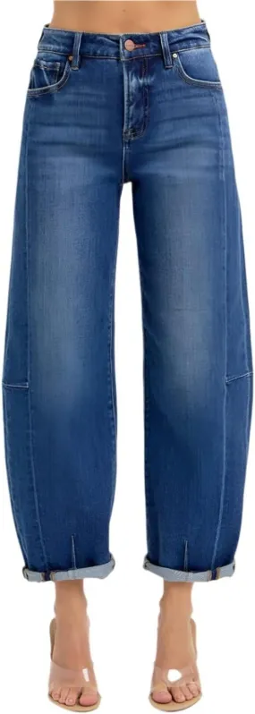 SALT TREE Risen Jeans - High Rise Barrel Jeans - RDP5933