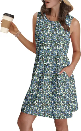 SAMPEEL Summer Dresses for Women 2025 Eyelet Sleeveless Sundresses Tank Dresses with Pockets