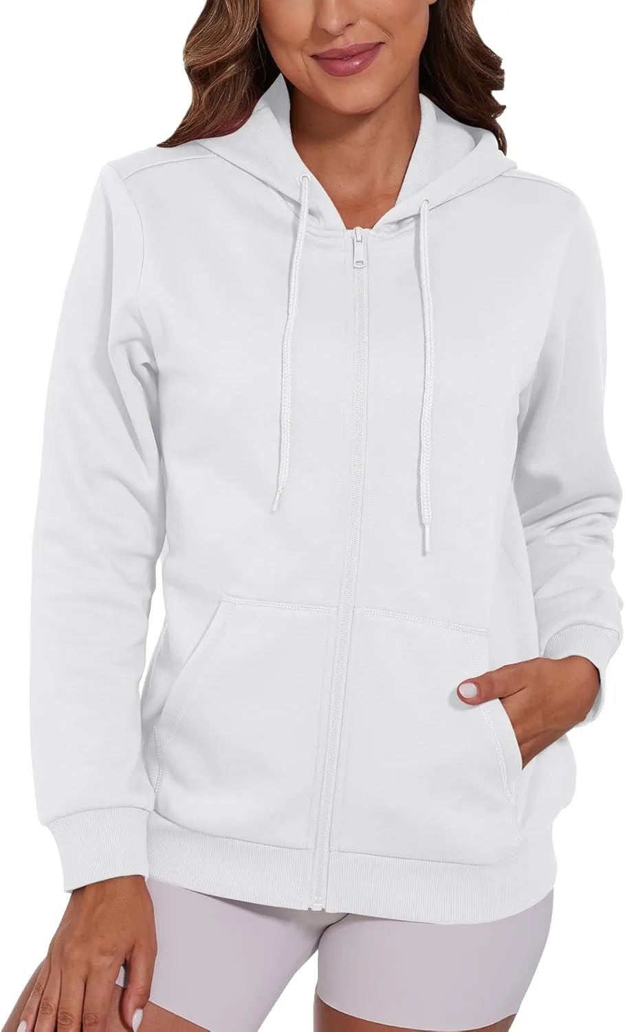 SMENG Womens Zip Up Hoodies Long Sleeve Fit Hooded Sweatshirts 2024 Casual Lightweight Jacket
