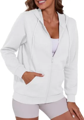SMENG Womens Zip Up Hoodies Long Sleeve Fit Hooded Sweatshirts 2024 Casual Lightweight Jacket