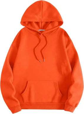 SOLY HUX Hoodies for Women Drawstring Long Sleeve Drop Shoulder Pullover Sweatshirt with Pocket