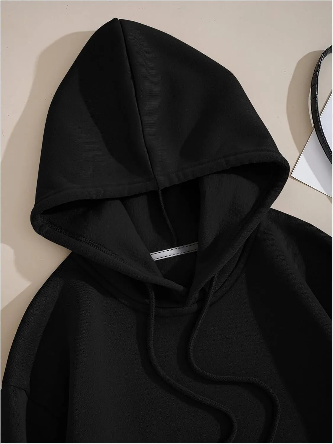 SOLY HUX Hoodies for Women Drawstring Long Sleeve Drop Shoulder Pullover Sweatshirt with Pocket