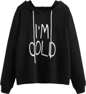 SweatyRocks Women's Hoodies Long Sleeve Pullover Drawstring Sweatshirt Hoodies with Pocket