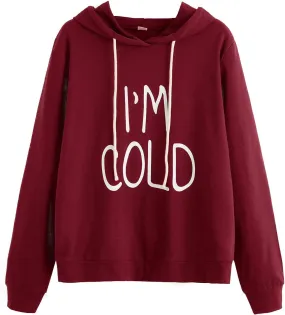 SweatyRocks Women's Hoodies Long Sleeve Pullover Drawstring Sweatshirt Hoodies with Pocket