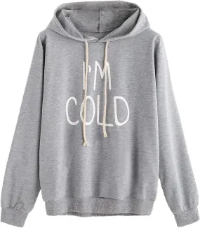 SweatyRocks Women's Hoodies Long Sleeve Pullover Drawstring Sweatshirt Hoodies with Pocket