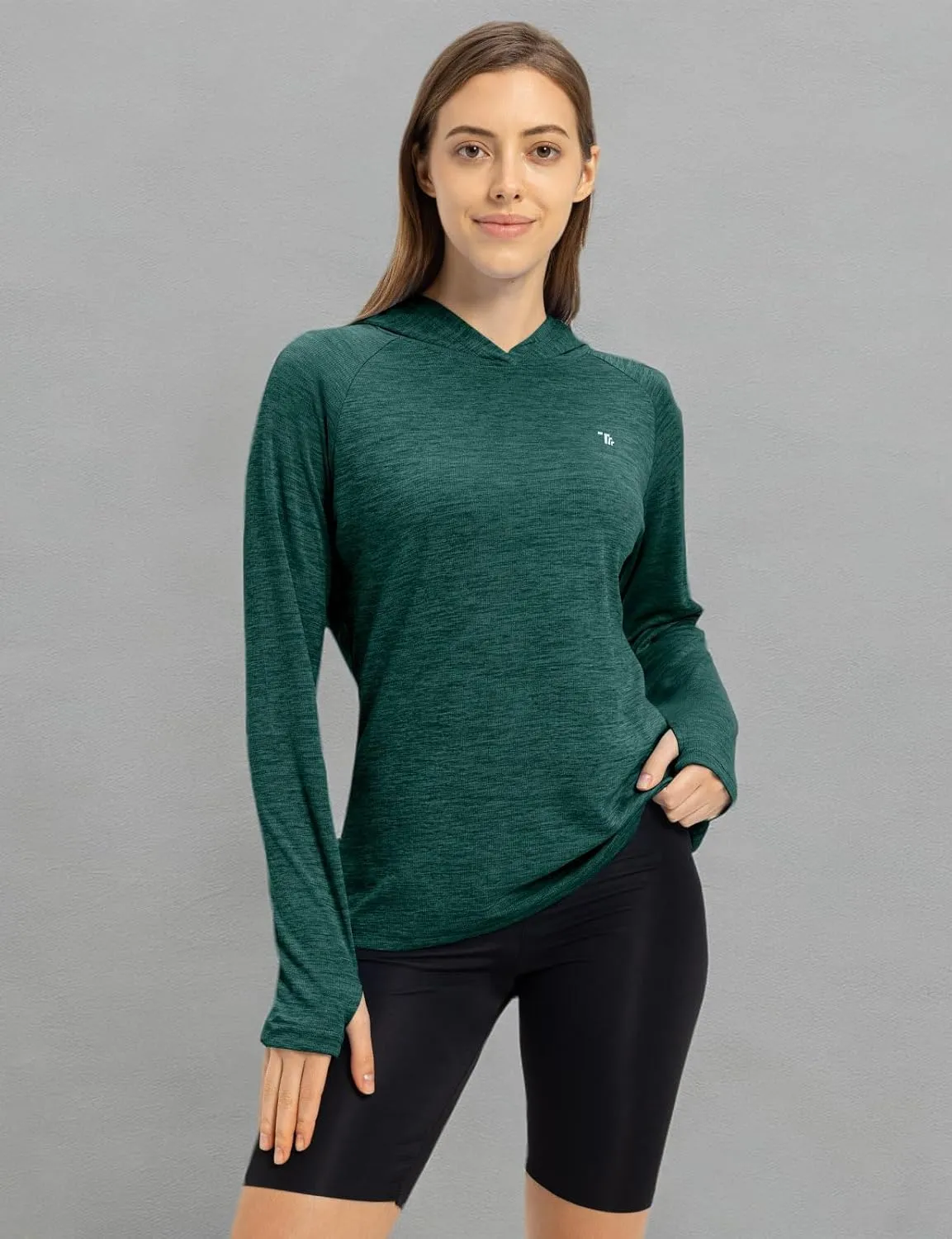 TBMPOY Womens UPF 50  Sun Protection Hoodie Shirt Long Sleeve Fishing Hiking Outdoor UV Shirt Lightweight