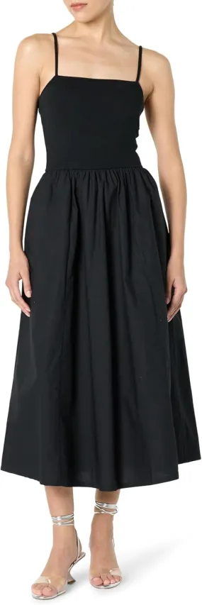 The Drop Women's Robyn Mixed Media Spaghetti Strap Midi Dress