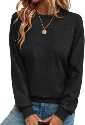 TICTICMIMI Women's Crewneck Sweatshirts Lightweight Long Sleeve Tunic Tops Cute Pullover Shirts