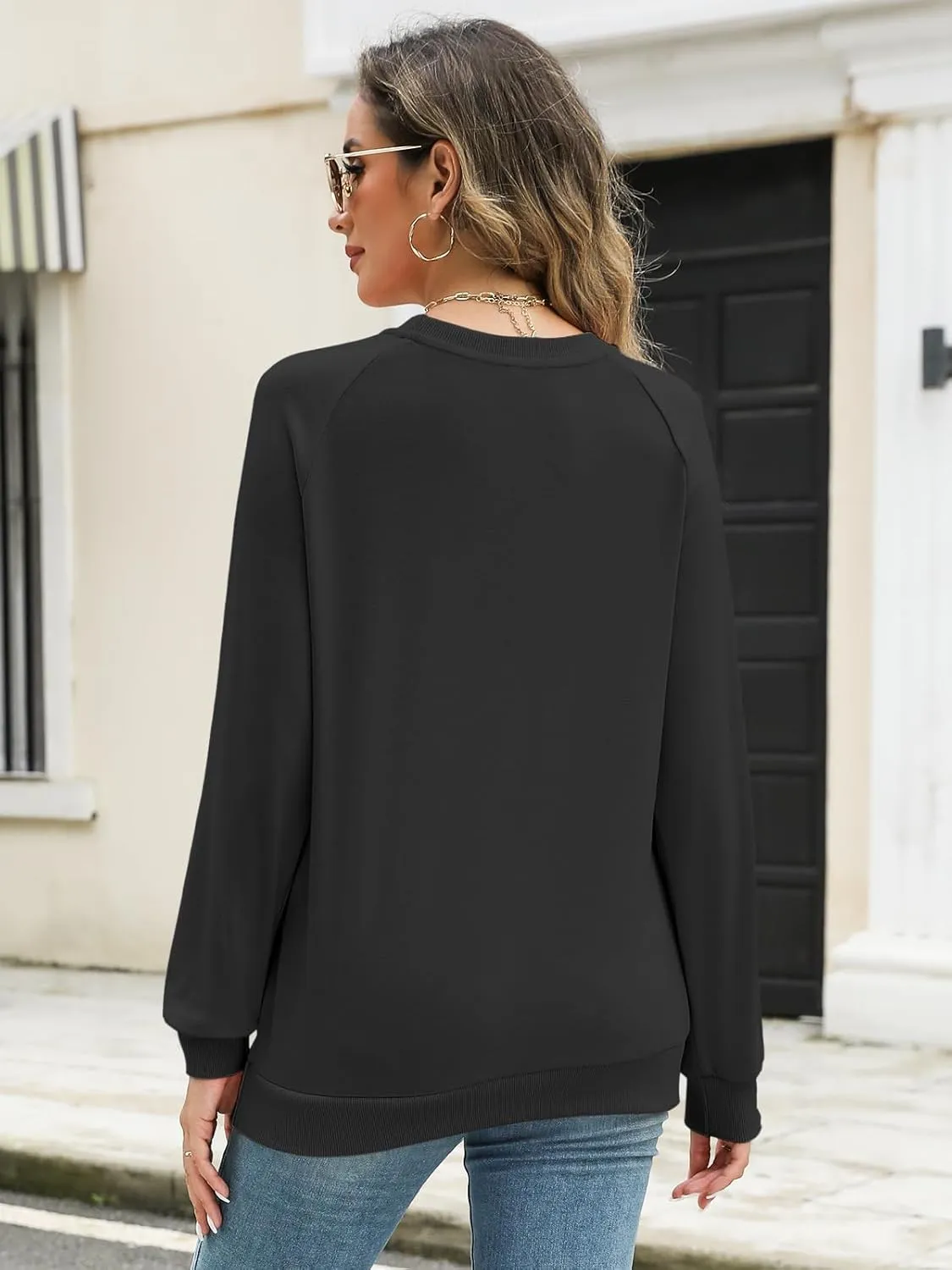 TICTICMIMI Women's Crewneck Sweatshirts Lightweight Long Sleeve Tunic Tops Cute Pullover Shirts