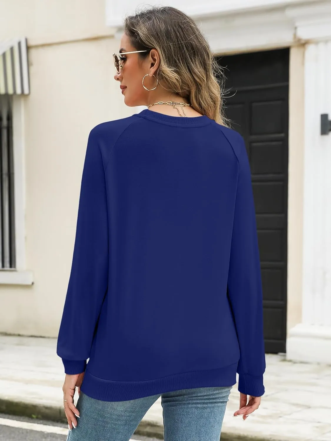 TICTICMIMI Women's Crewneck Sweatshirts Lightweight Long Sleeve Tunic Tops Cute Pullover Shirts