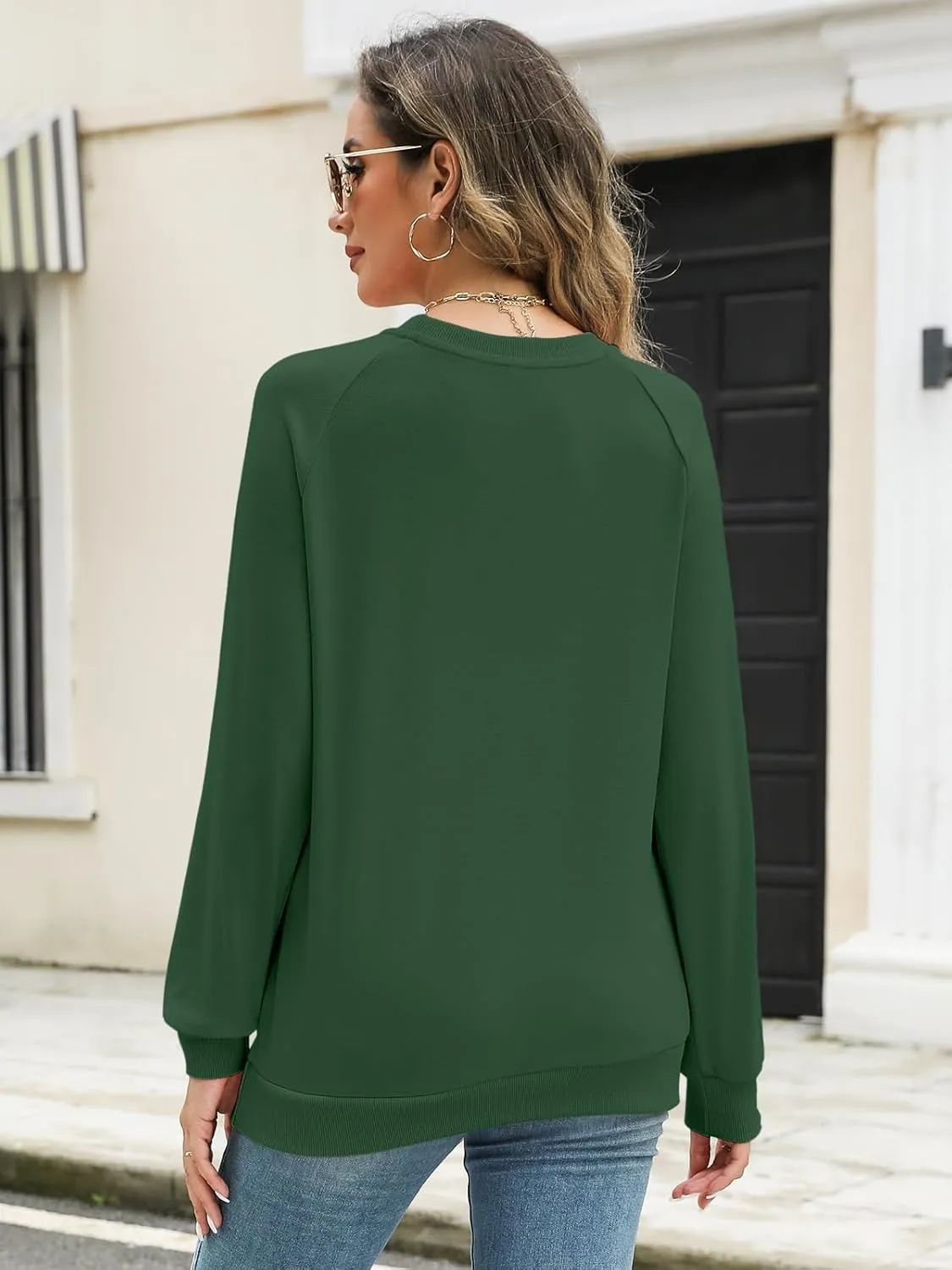 TICTICMIMI Women's Crewneck Sweatshirts Lightweight Long Sleeve Tunic Tops Cute Pullover Shirts
