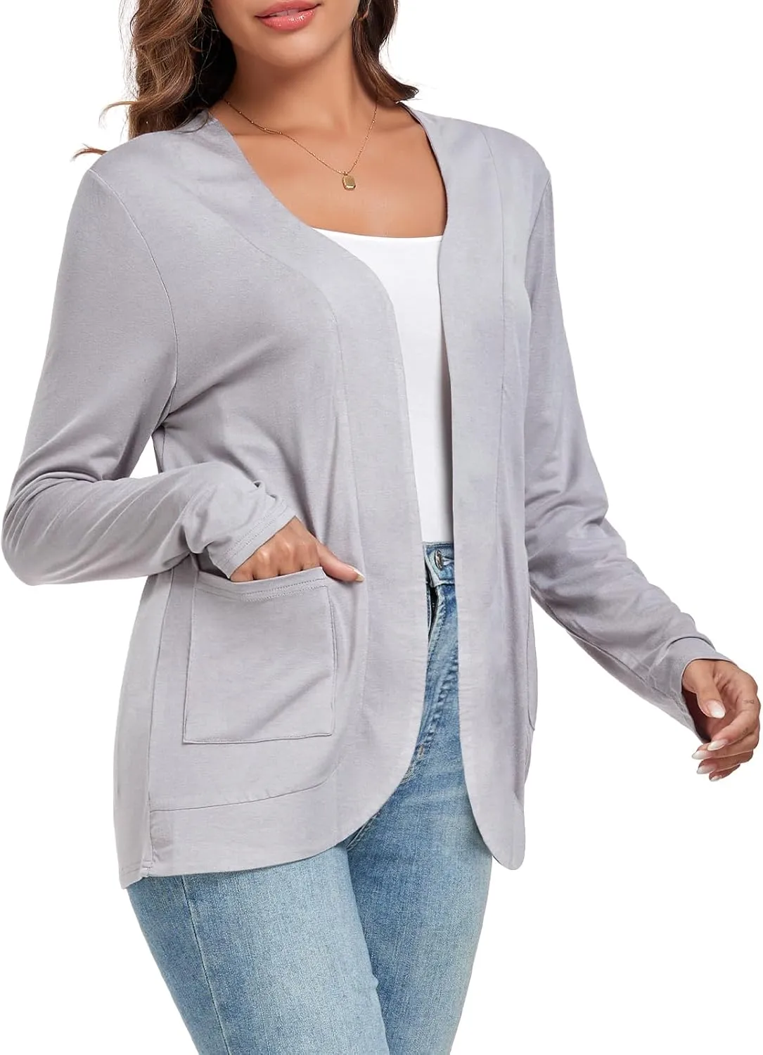 TownCat Women??s Lightweight Cardigan with Pockets Long Sleeve Open Front Cardigan for Women