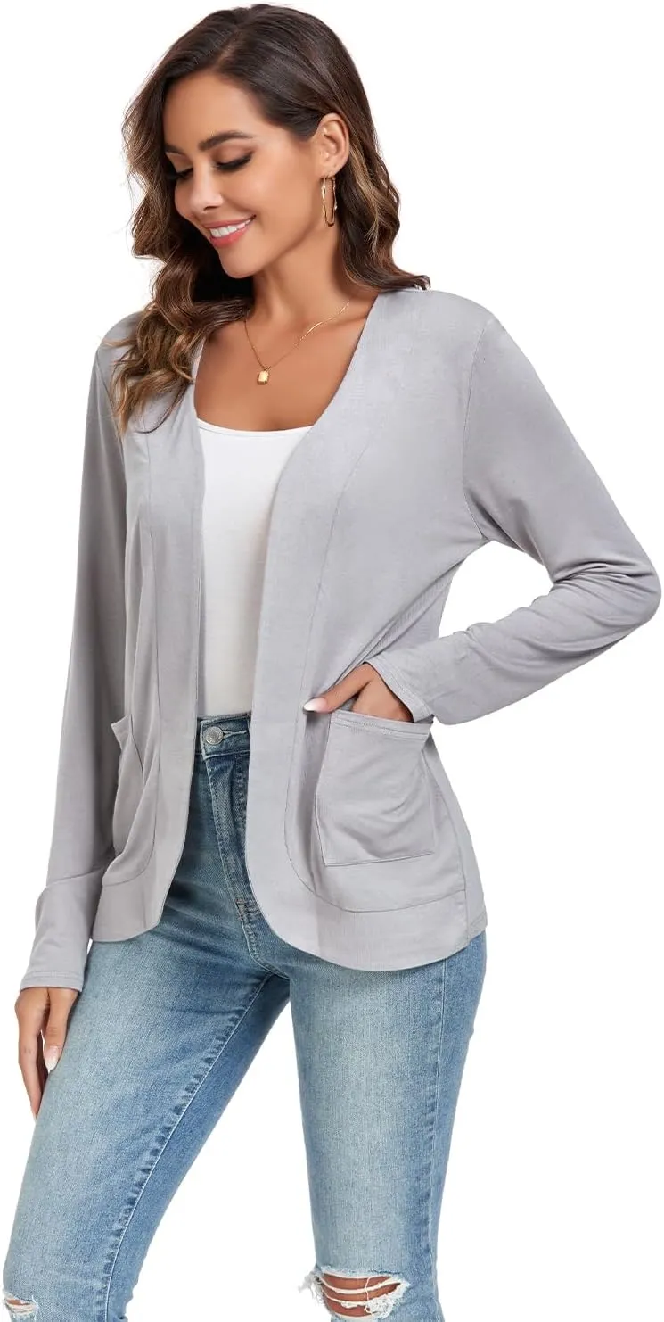 TownCat Women??s Lightweight Cardigan with Pockets Long Sleeve Open Front Cardigan for Women