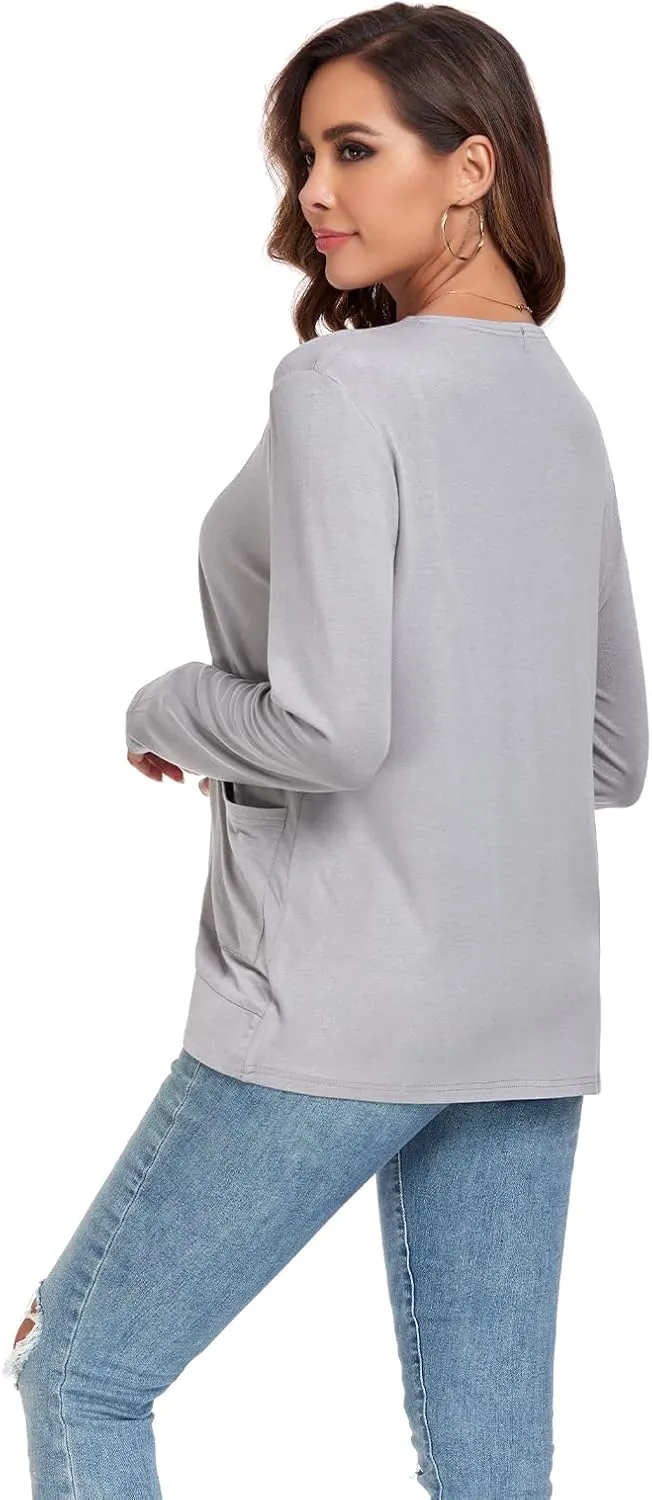 TownCat Women??s Lightweight Cardigan with Pockets Long Sleeve Open Front Cardigan for Women