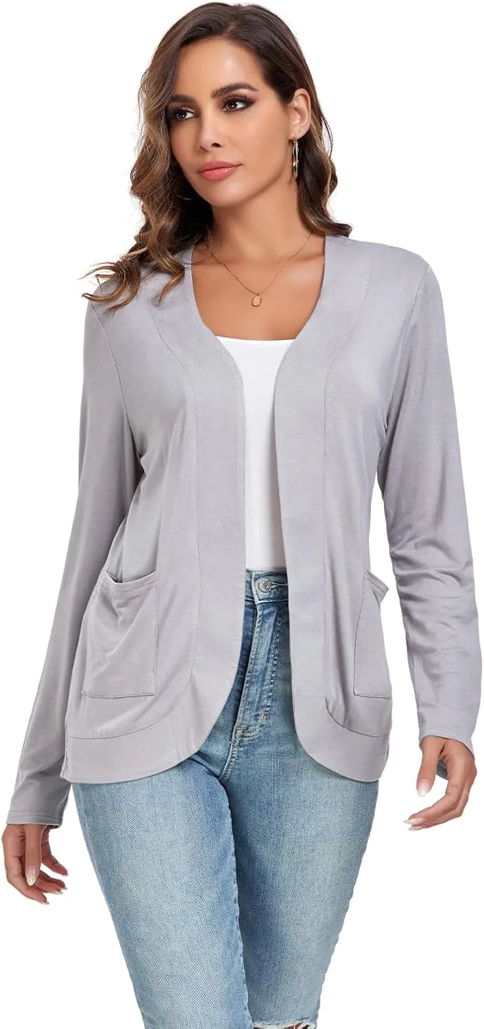 TownCat Women??s Lightweight Cardigan with Pockets Long Sleeve Open Front Cardigan for Women