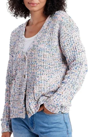 UNIONBAY Women's Confetti Multi Color Yarn Cardigan Sweater