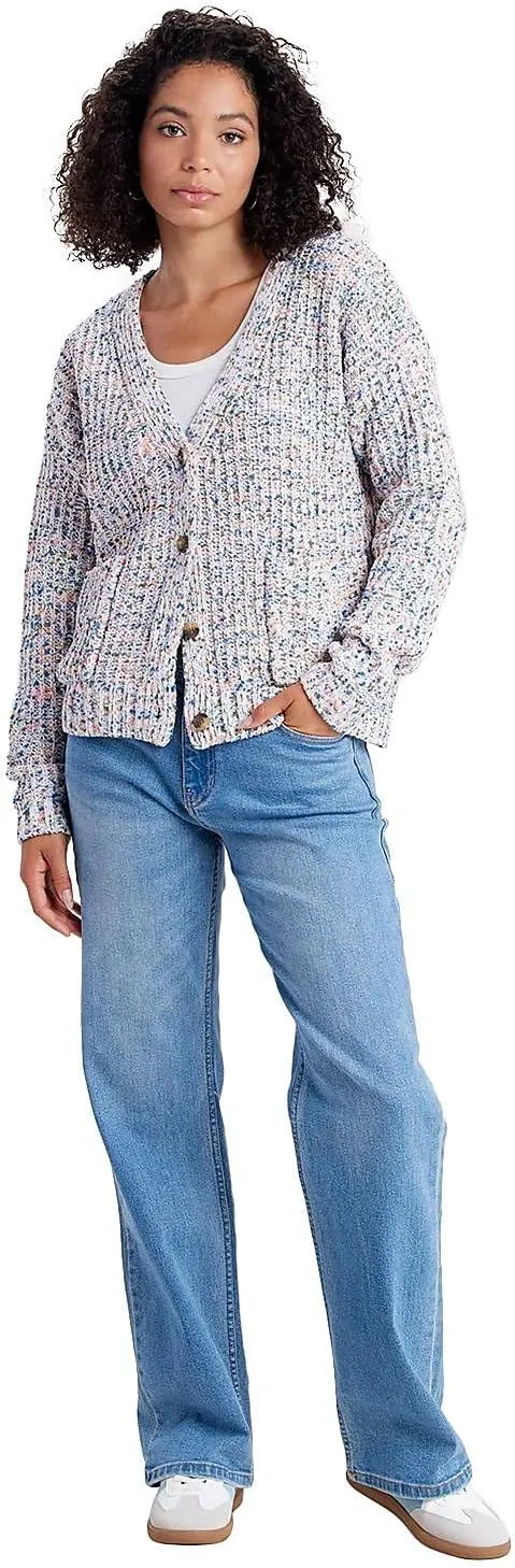 UNIONBAY Women's Confetti Multi Color Yarn Cardigan Sweater