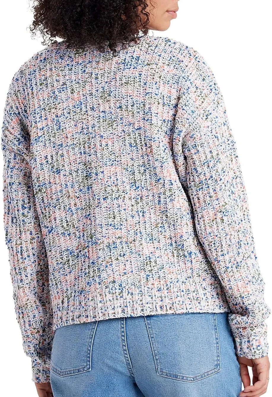 UNIONBAY Women's Confetti Multi Color Yarn Cardigan Sweater