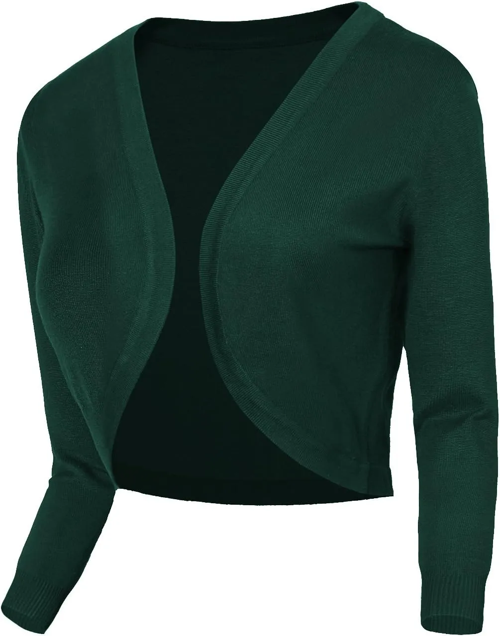 Urban CoCo Women's Cropped Cardigan V-Neck Button Down Knitted Sweater 3/4 Sleeve