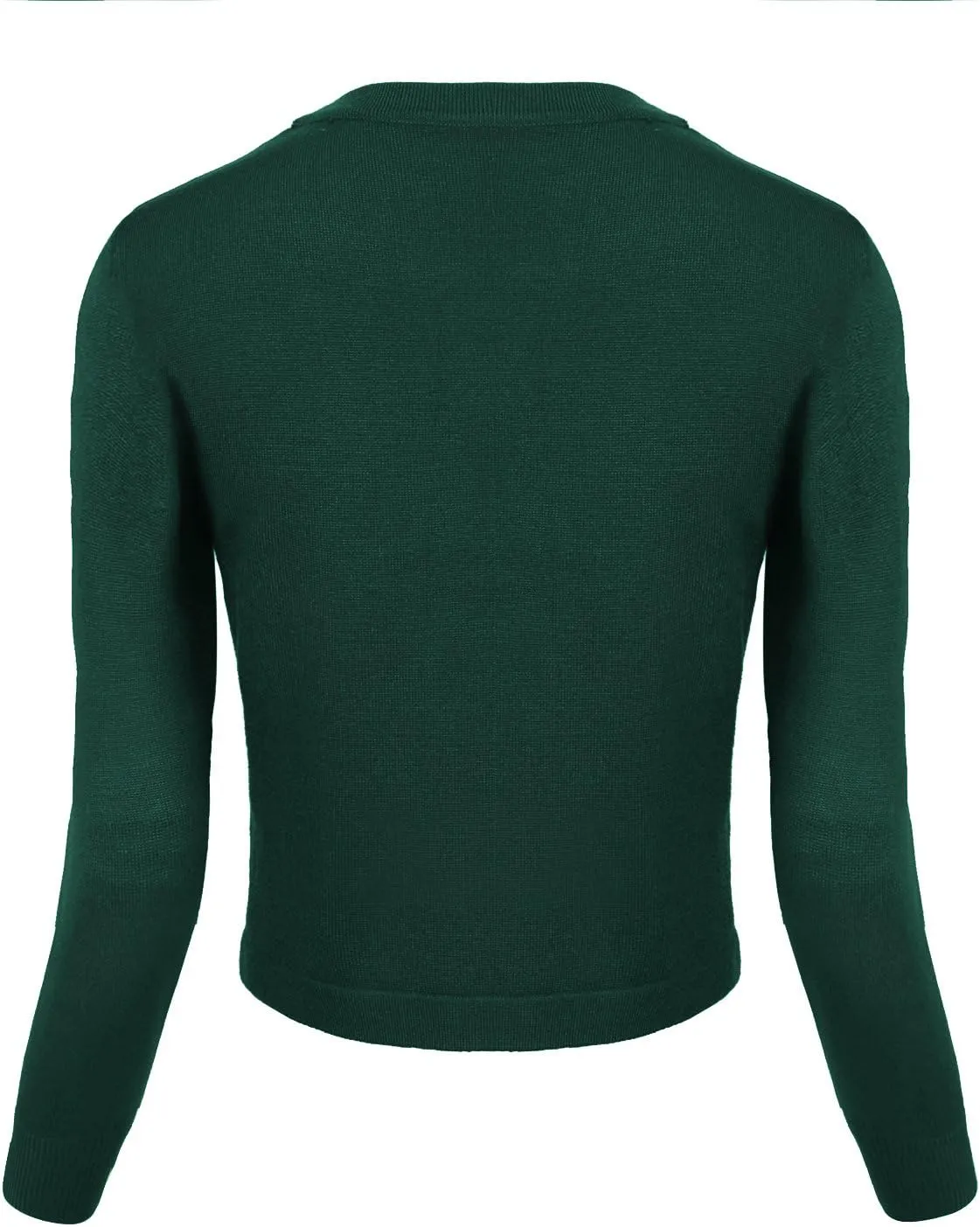 Urban CoCo Women's Cropped Cardigan V-Neck Button Down Knitted Sweater 3/4 Sleeve