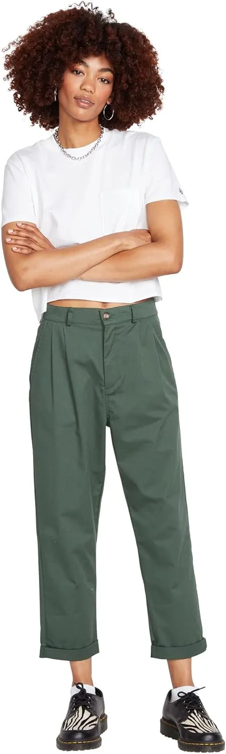 Volcom Women's Frochickie Trouser Slim Fit Chino Pant
