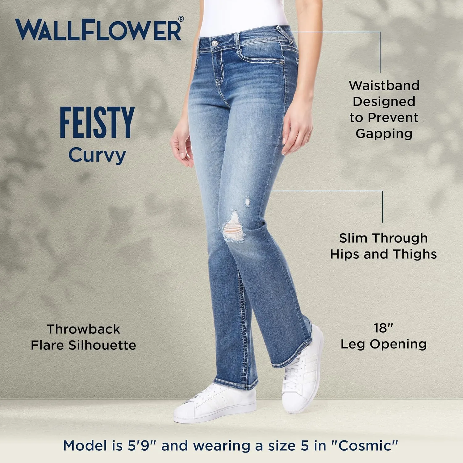 WallFlower Women's Feisty Curvy Skinny Low Rise Insta Stretch Juniors Jeans